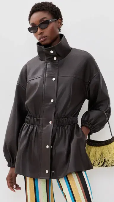 SIMONMILLER Yara Faux Leather Jacket Dark Choco Brown | Thumbnail 2 SIMONMILLER Yara Faux Leather Jacket Dark Choco Brown | Thumbnail 2