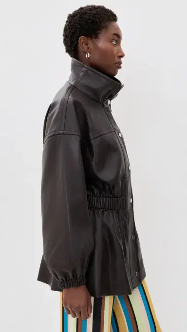 SIMONMILLER Yara Faux Leather Jacket Dark Choco Brown | Thumbnail 4 SIMONMILLER Yara Faux Leather Jacket Dark Choco Brown | Thumbnail 4