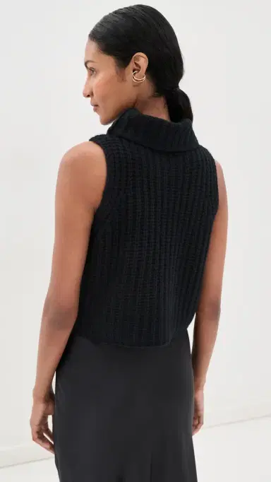 Sablyn Saige Cropped Turtleneck Cashmere Pullover Black | Thumbnail 3 Sablyn Saige Cropped Turtleneck Cashmere Pullover Black | Thumbnail 3