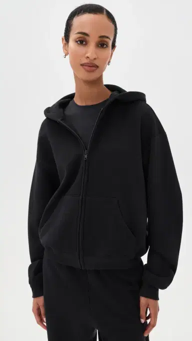 Skims Classic Zip Up Hoodie Onyx | Thumbnail 2 Skims Classic Zip Up Hoodie Onyx | Thumbnail 2