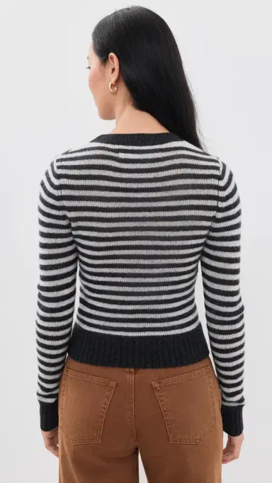 ENZA COSTA Cashmere hrunken Crew in Classic tripe Classic tripe | Thumbnail 3 ENZA COSTA Cashmere hrunken Crew in Classic tripe Classic tripe | Thumbnail 3