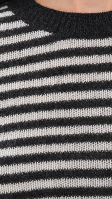 ENZA COSTA Cashmere hrunken Crew in Classic tripe Classic tripe | Thumbnail 6 ENZA COSTA Cashmere hrunken Crew in Classic tripe Classic tripe | Thumbnail 6