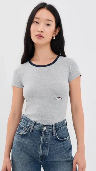Hommegirls x Fruit of The oom Ringer Tee Heather Grey | Thumbnail 2 Hommegirls x Fruit of The oom Ringer Tee Heather Grey | Thumbnail 2