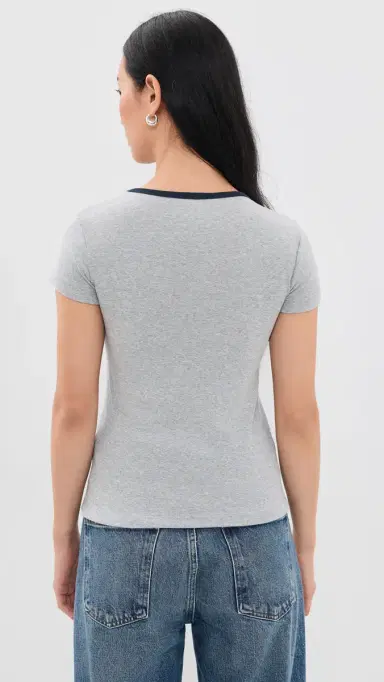 Hommegirls x Fruit of The oom Ringer Tee Heather Grey | Thumbnail 3 Hommegirls x Fruit of The oom Ringer Tee Heather Grey | Thumbnail 3