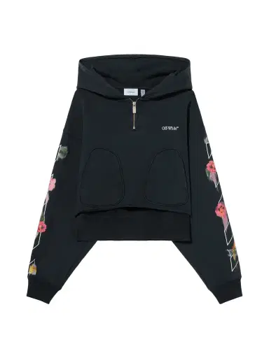 Off-White Bookish Flower Poket Crop Hoodie | Thumbnail 1 Off-White Bookish Flower Poket Crop Hoodie | Thumbnail 1
