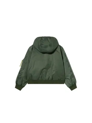 Off-White Logo Diagonal Hooded Bomber Jacket | Thumbnail 1 Off-White Logo Diagonal Hooded Bomber Jacket | Thumbnail 1