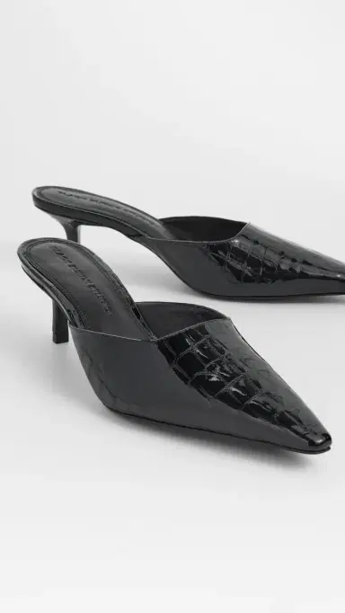 Black Suede Studio Riley 50 Heels BLACK CROC PATENT LEATHER | Thumbnail 5 Black Suede Studio Riley 50 Heels BLACK CROC PATENT LEATHER | Thumbnail 5