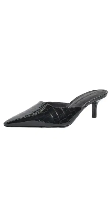 Black Suede Studio Riley 50 Heels BLACK CROC PATENT LEATHER | Thumbnail 1 Black Suede Studio Riley 50 Heels BLACK CROC PATENT LEATHER | Thumbnail 1