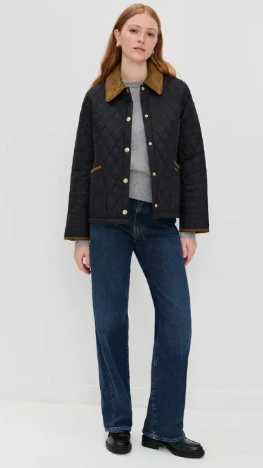 Barbour Icons Cropped Liddesdale Quilted Jacket Black/Classic | Thumbnail 5 Barbour Icons Cropped Liddesdale Quilted Jacket Black/Classic | Thumbnail 5