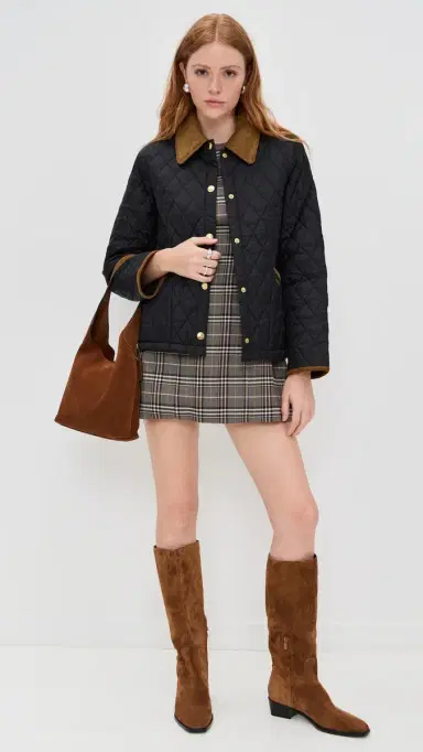 Barbour Icons Cropped Liddesdale Quilted Jacket Black/Classic | Thumbnail 6 Barbour Icons Cropped Liddesdale Quilted Jacket Black/Classic | Thumbnail 6