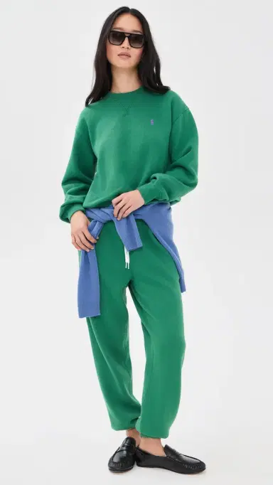 Polo Ralph Lauren Arctic Fleece Knit Crew Neck Sweatshirt Bush Green | Thumbnail 5 Polo Ralph Lauren Arctic Fleece Knit Crew Neck Sweatshirt Bush Green | Thumbnail 5
