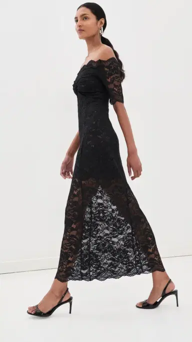 Rabanne Twisted Stretch Lace Dress Black 36 | Thumbnail 4 Rabanne Twisted Stretch Lace Dress Black 36 | Thumbnail 4