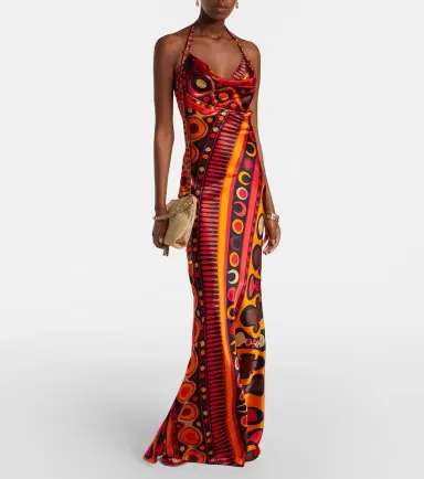 PUCCI Soleil open-back satin maxi dress | Thumbnail 4 PUCCI Soleil open-back satin maxi dress | Thumbnail 4