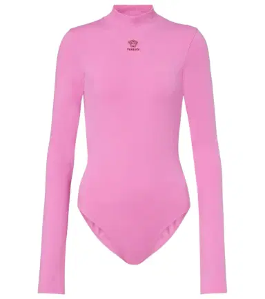 Versace Logo cotton-blend jersey bodysuit | Thumbnail 1 Versace Logo cotton-blend jersey bodysuit | Thumbnail 1