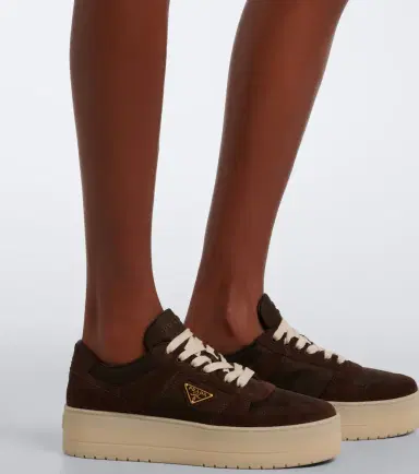 Prada Downtown Bold suede-trimmed platform sneakers | Thumbnail 6 Prada Downtown Bold suede-trimmed platform sneakers | Thumbnail 6
