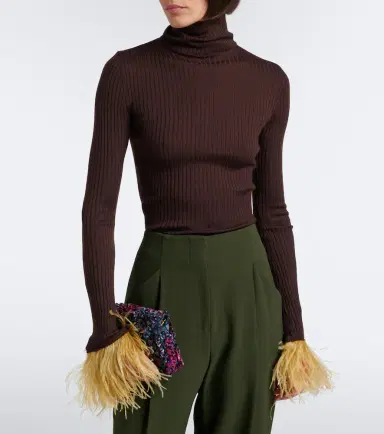 La DoubleJ Feather-trimmed cashmere and silk top | Thumbnail 4 La DoubleJ Feather-trimmed cashmere and silk top | Thumbnail 4