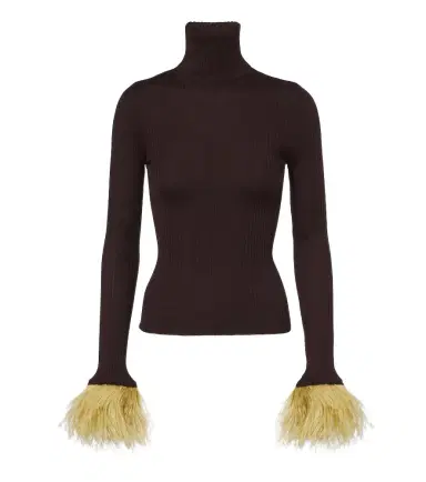 La DoubleJ Feather-trimmed cashmere and silk top | Thumbnail 1 La DoubleJ Feather-trimmed cashmere and silk top | Thumbnail 1