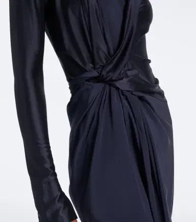 Victoria Beckham Lea draped silk-trimmed jersey maxi dress | Thumbnail 2 Victoria Beckham Lea draped silk-trimmed jersey maxi dress | Thumbnail 2
