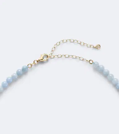 Sydney Evan Icon Mounting 14kt gold beaded necklace with aquamarine and diamonds | Thumbnail 2 Sydney Evan Icon Mounting 14kt gold beaded necklace with aquamarine and diamonds | Thumbnail 2
