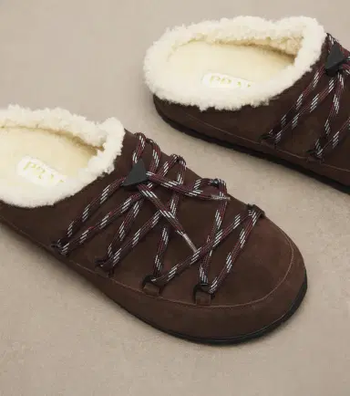 Prada Shearling-lined suede mules | Thumbnail 2 Prada Shearling-lined suede mules | Thumbnail 2