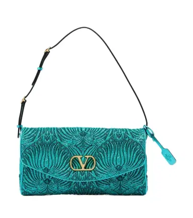 Valentino Garavani DeVain Small cloqué jacquard shoulder bag | Thumbnail 1 Valentino Garavani DeVain Small cloqué jacquard shoulder bag | Thumbnail 1
