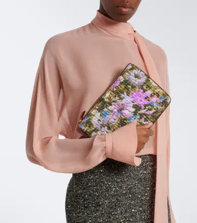 Valentino Garavani VLogo floral jacquard pouch | Thumbnail 6 Valentino Garavani VLogo floral jacquard pouch | Thumbnail 6