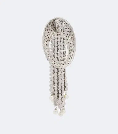 Valentino Garavani Crystal-embellished faux pearl clip-on earrings | Thumbnail 2 Valentino Garavani Crystal-embellished faux pearl clip-on earrings | Thumbnail 2