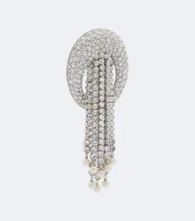 Valentino Garavani Crystal-embellished faux pearl clip-on earrings | Thumbnail 4 Valentino Garavani Crystal-embellished faux pearl clip-on earrings | Thumbnail 4
