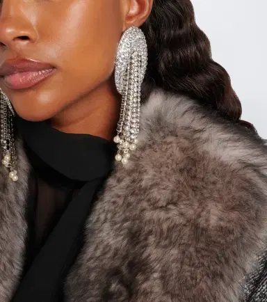 Valentino Garavani Crystal-embellished faux pearl clip-on earrings | Thumbnail 5 Valentino Garavani Crystal-embellished faux pearl clip-on earrings | Thumbnail 5