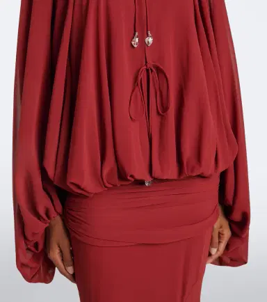 DE LA VALI Eulalia gathered chiffon maxi dress | Thumbnail 3 DE LA VALI Eulalia gathered chiffon maxi dress | Thumbnail 3