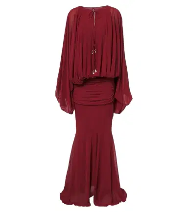 DE LA VALI Eulalia gathered chiffon maxi dress | Thumbnail 1 DE LA VALI Eulalia gathered chiffon maxi dress | Thumbnail 1