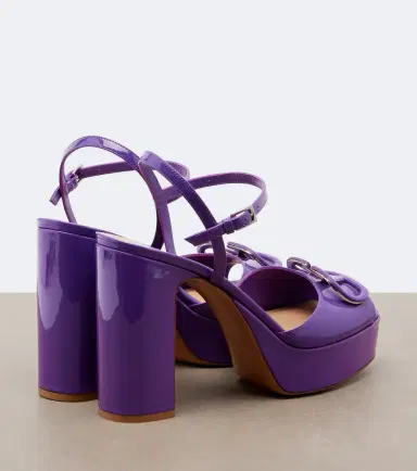 Valentino Garavani VLogo patent leather platform sandals | Thumbnail 2 Valentino Garavani VLogo patent leather platform sandals | Thumbnail 2