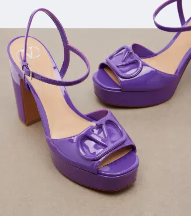 Valentino Garavani VLogo patent leather platform sandals | Thumbnail 3 Valentino Garavani VLogo patent leather platform sandals | Thumbnail 3