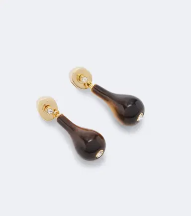 TOTEME Tiger's Eye Swarovski-embellished drop earrings | Thumbnail 2 TOTEME Tiger's Eye Swarovski-embellished drop earrings | Thumbnail 2