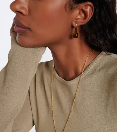 TOTEME Tiger's Eye Swarovski-embellished drop earrings | Thumbnail 5 TOTEME Tiger's Eye Swarovski-embellished drop earrings | Thumbnail 5