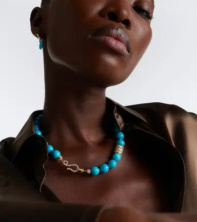 Suzanne Kalan 18kt gold necklace with turquoise and diamonds | Thumbnail 3 Suzanne Kalan 18kt gold necklace with turquoise and diamonds | Thumbnail 3