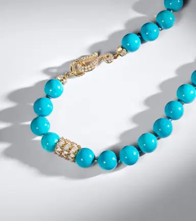 Suzanne Kalan 18kt gold necklace with turquoise and diamonds | Thumbnail 6 Suzanne Kalan 18kt gold necklace with turquoise and diamonds | Thumbnail 6
