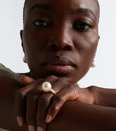 Suzanne Kalan 18kt gold ring with pearl and diamonds | Thumbnail 2 Suzanne Kalan 18kt gold ring with pearl and diamonds | Thumbnail 2