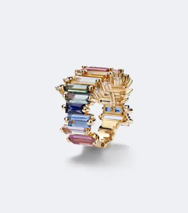 Suzanne Kalan 18kt gold ring with sapphires and diamonds | Thumbnail 2 Suzanne Kalan 18kt gold ring with sapphires and diamonds | Thumbnail 2