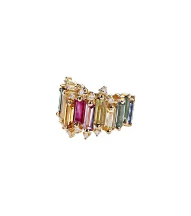 Suzanne Kalan 18kt gold ring with sapphires and diamonds | Thumbnail 1 Suzanne Kalan 18kt gold ring with sapphires and diamonds | Thumbnail 1