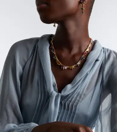 Suzanne Kalan 18kt gold necklace with sapphires and diamonds | Thumbnail 2 Suzanne Kalan 18kt gold necklace with sapphires and diamonds | Thumbnail 2