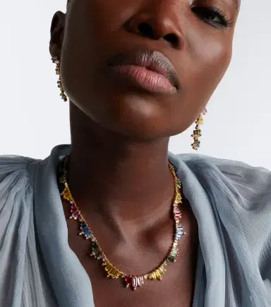 Suzanne Kalan 18kt gold necklace with sapphires and diamonds | Thumbnail 3 Suzanne Kalan 18kt gold necklace with sapphires and diamonds | Thumbnail 3