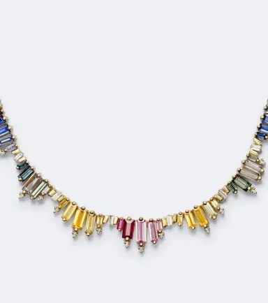 Suzanne Kalan 18kt gold necklace with sapphires and diamonds | Thumbnail 4 Suzanne Kalan 18kt gold necklace with sapphires and diamonds | Thumbnail 4