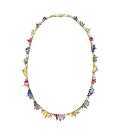 Suzanne Kalan 18kt gold necklace with sapphires and diamonds | Thumbnail 1 Suzanne Kalan 18kt gold necklace with sapphires and diamonds | Thumbnail 1