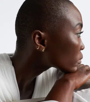 Sophie Bille Brahe Initial Petite K 18kt gold single earring with diamonds | Thumbnail 3 Sophie Bille Brahe Initial Petite K 18kt gold single earring with diamonds | Thumbnail 3