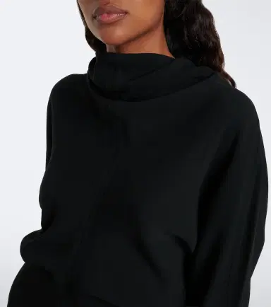 TOTEME Draped turtleneck cady midi dress | Thumbnail 3 TOTEME Draped turtleneck cady midi dress | Thumbnail 3