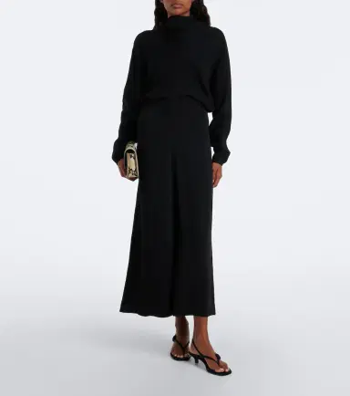 TOTEME Draped turtleneck cady midi dress | Thumbnail 5 TOTEME Draped turtleneck cady midi dress | Thumbnail 5