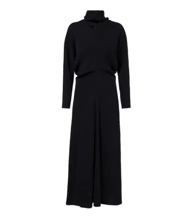 TOTEME Draped turtleneck cady midi dress | Thumbnail 1 TOTEME Draped turtleneck cady midi dress | Thumbnail 1