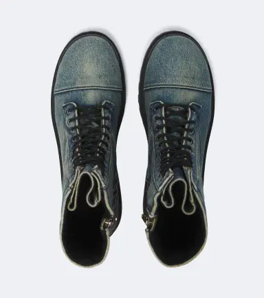 Balenciaga Combat Strike denim lace-up boots | Thumbnail 3 Balenciaga Combat Strike denim lace-up boots | Thumbnail 3