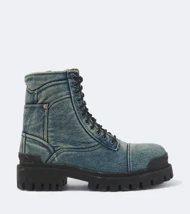 Balenciaga Combat Strike denim lace-up boots | Thumbnail 6 Balenciaga Combat Strike denim lace-up boots | Thumbnail 6